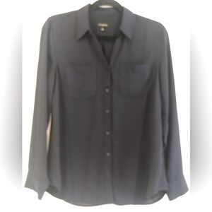 Talbots dark navy blouse